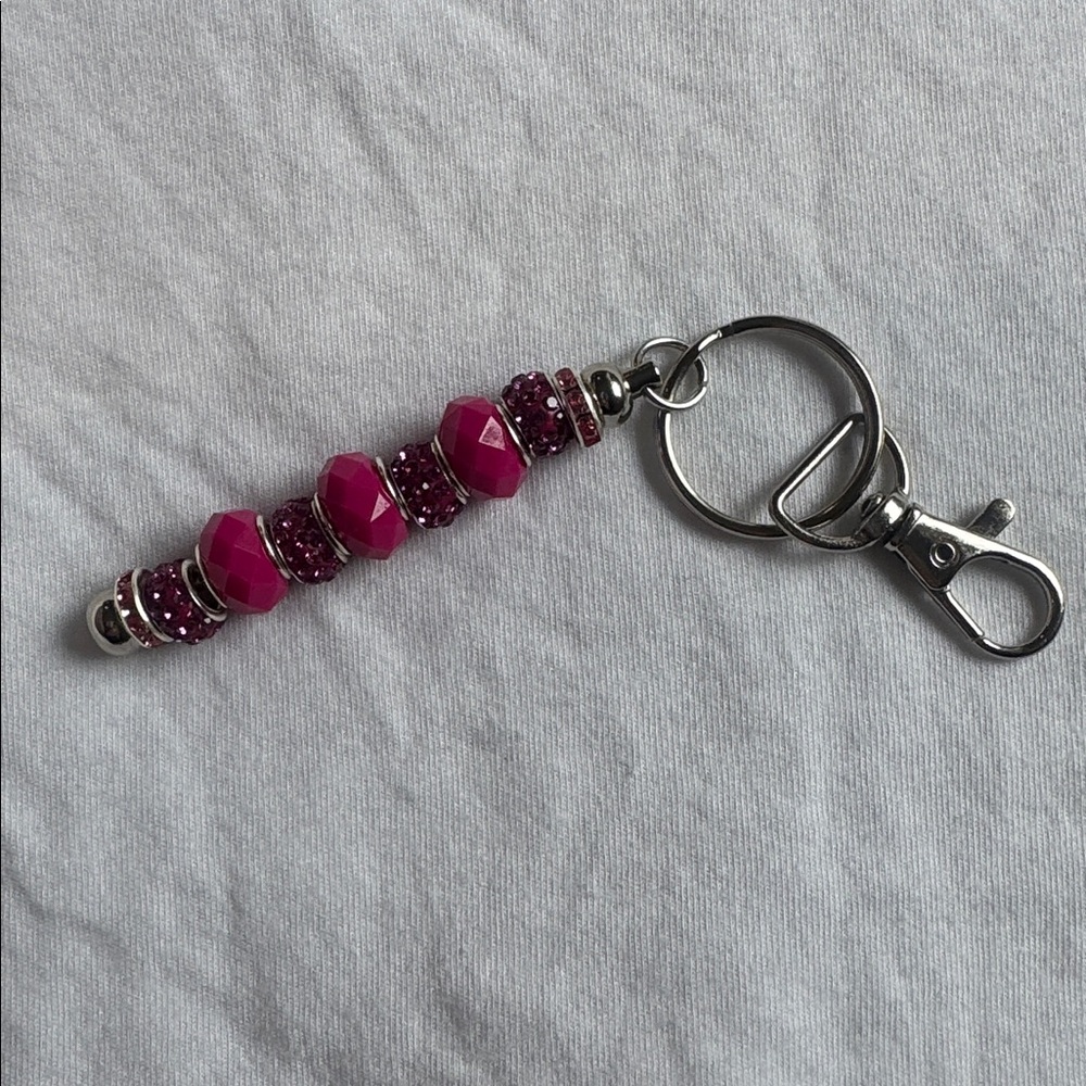 Addie’s Bag Charms Pink Sparkles on Silver